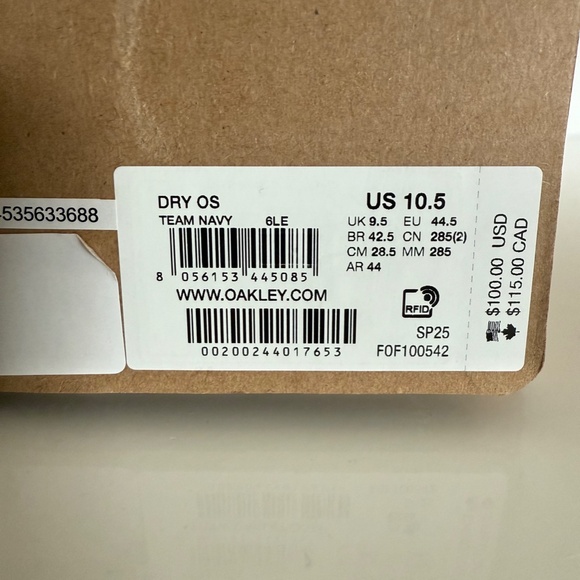 OAKLEY Dry OS Running/Casual tennis shoe Sneakers ~ Men's 10.5 ~ Navy ~MSRP $100 - Picture 2 of 11